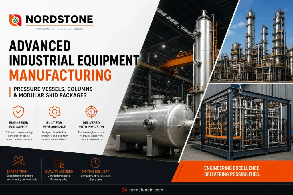 advanced industrial equipment manufacturing pressure vessels columns modular skid packages